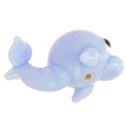 Glass bead dolphin 10x20 mm - Sky Blue x1