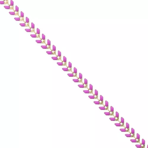Epoxy resin herringbone chain 6.3 mm Rose Gold x 20cm