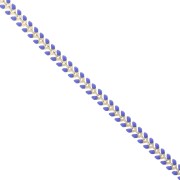 Epoxy resin herringbone chain 6.3 mm Royal blue - gold x 20cm
