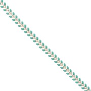 Epoxy resin herringbone chain 6.3 mm Mint doré x 20cm