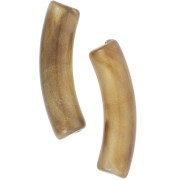 32x8 mm curved tube beads in translucent acrylic - Pearlescent bronze marble x6