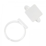 925 Sterling Silver square adjustable ring 12 mm x1