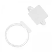 925 Sterling Silver square adjustable ring 12 mm x1