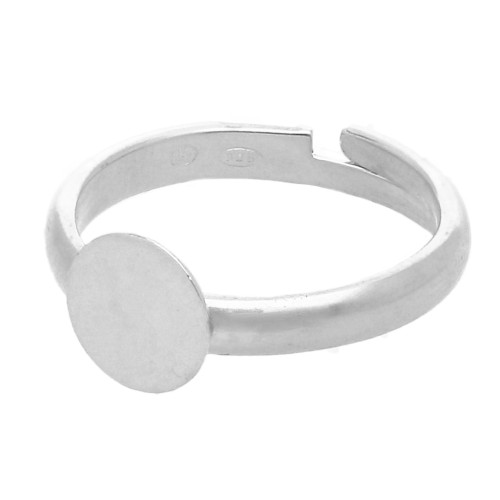 925 Sterling Silver half-jonc adjustable ring 8 mm x1
