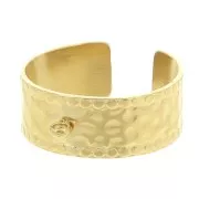 St. steel 304L Wide adjustable hammered ring - closed ring S.53 to 60 - Gold x1