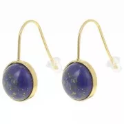 Stainless steel 304L Earwires for 10mm flat back cabochon - Gold x2