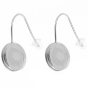 Stainless steel 304L Earwires for 10mm flat back cabochon x2|raw }}