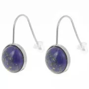 Stainless steel 304L Earwires for 10mm flat back cabochon x2