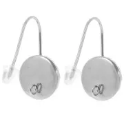 Stainless steel 304L Earwires for 10mm flat back cabochon x2