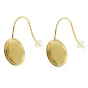 Stainless steel 304L Earwires for 12mm flat back cabochon - Gold x2