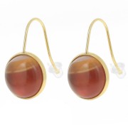 Stainless steel 304L Earwires for 12mm flat back cabochon - Gold x2