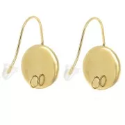 Stainless steel 304L Earwires for 12mm flat back cabochon - Gold x2