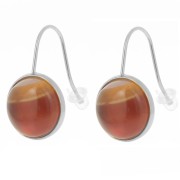 Stainless steel 304L Earwires for 12mm flat back cabochon x2