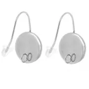 Stainless steel 304L Earwires for 12mm flat back cabochon x2