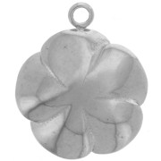 15mm 304L stainless steel Pink flower charm x1