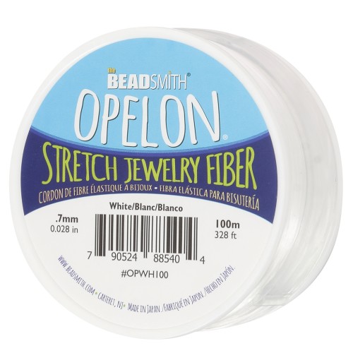 0.7mm Opelon elastic fiber thread - White x100m
