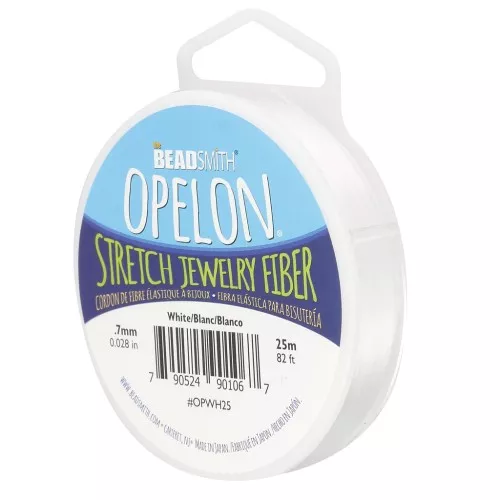 0.7mm Opelon elastic fiber thread - White x25m