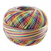 cotton yarn Lizbeth size 10 Rainbow Splash n°184 x111m