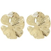 24mm Stainless steel 304L Flower earstuds daisy open ring - Gold x2