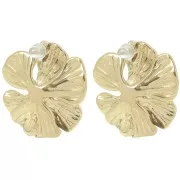 24mm Stainless steel 304L Flower earstuds daisy open ring - Gold x2