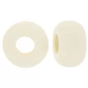 9.5mm opaque resin large holes Rondelle beads - Ivory x10