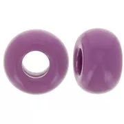 Dark Mauve - 9.5mm opaque resin large holes Rondelle beads - Dark mauve x10 9.5mm opaque resin large holes Rondelle beads - Dark mauve x10