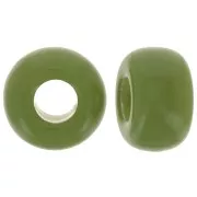 Khaki - 9.5mm opaque resin large holes Rondelle beads - Khaki x10 9.5mm opaque resin large holes Rondelle beads - Khaki x10
