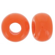 9.5mm opaque resin large holes Rondelle beads - Orange x10|raw }}