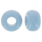 9.5mm opaque resin large holes Rondelle beads - Smoked Blue x10|raw }}