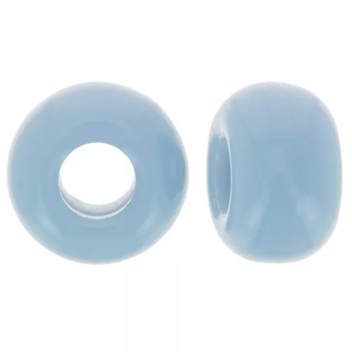 9.5mm opaque resin large holes Rondelle beads - Smoked Blue x10
