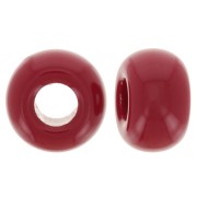 9.5mm opaque resin large holes Rondelle beads - Carmine Red x10|raw }}