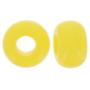 9.5mm opaque resin large holes Rondelle beads - Sun yellow x10