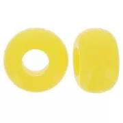 Sun Yellow - 9.5mm opaque resin large holes Rondelle beads - Sun yellow x10 9.5mm opaque resin large holes Rondelle beads - Sun yellow x10