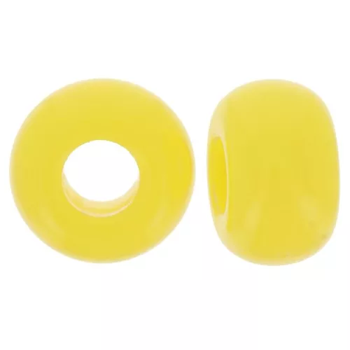 9.5mm opaque resin large holes Rondelle beads - Sun yellow x10