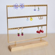 29.5x30cm Jewelry holder - metal and bamboo jewelry display - Gold x1