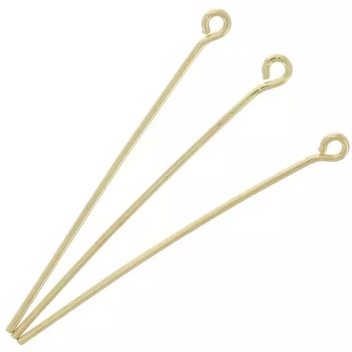 38x0.80mm Round head pins - Gold Tone x 25
