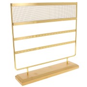 29.5x30cm Jewelry holder - metal and bamboo jewelry display - Gold x1