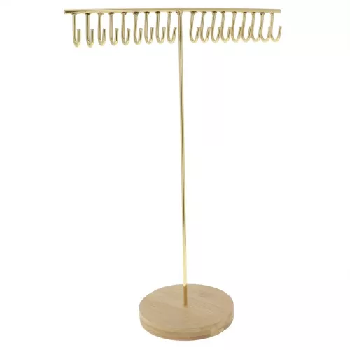 41x28.5cm Jewelry holder - Jewellery display in metal and bamboo - Gold x1