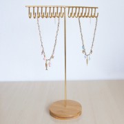 41x28.5cm Jewelry holder - Jewellery display in metal and bamboo - Gold x1