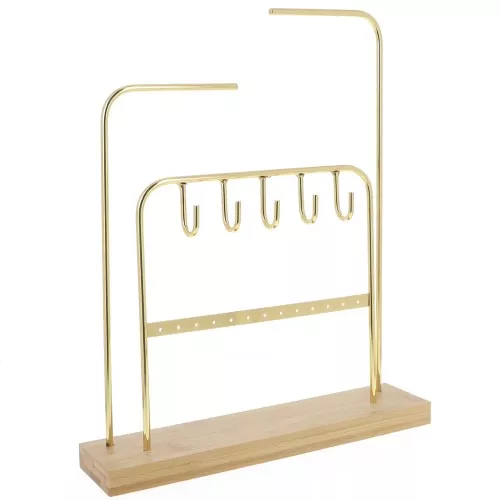 32x23cm Jewelry holder - metal and bamboo jewelry display - Gold x1