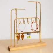 32x23cm Jewelry holder - metal and bamboo jewelry display - Gold x1