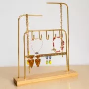 32x23cm Jewelry holder - metal and bamboo jewelry display - Gold x1