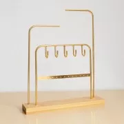 32x23cm Jewelry holder - metal and bamboo jewelry display - Gold x1