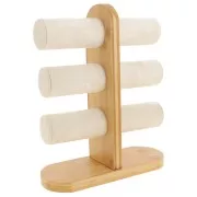 32x24cm Jewelry holder - jewelry display for bracelets bamboo - Beige suedette