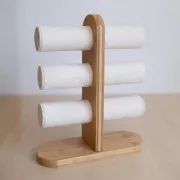 32x24cm Jewelry holder - jewelry display for bracelets bamboo - Beige suedette