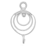 18x11mm 925 Sterling Silver Spacers pendant hollow circles x1|raw }}