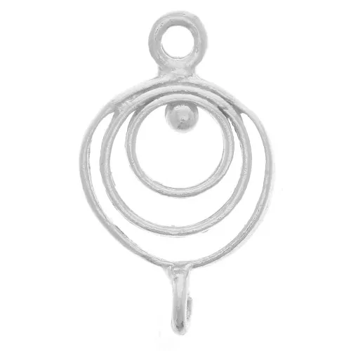 18x11mm 925 Sterling Silver Spacers pendant hollow circles x1