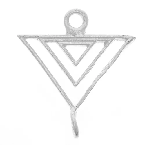 17x16mm 925 Sterling Silver Spacers pendant hollow triangles x1