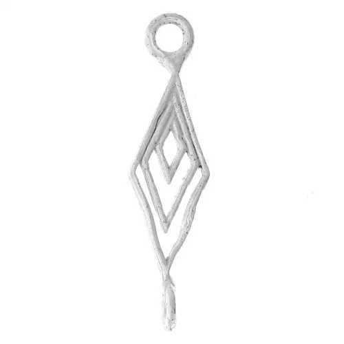 22x5.5mm 925 Sterling Silver Spacers pendant hollow diamond x1