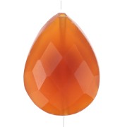 17x13mm Bead drop ethnic pattern gemstone tinted Carnelian Fine gold plated x1